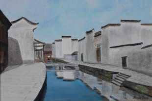 Huangshan, Anhui, China, 2006, Acryl 56 x 80 cm