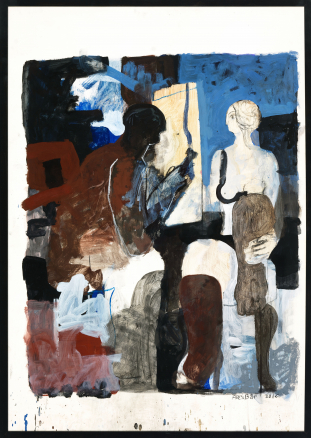 Alex-Baer-Maler-mit-blauer-Linie-Mischt.-a.-P.--2015-70-x-100-cm-1.jpg