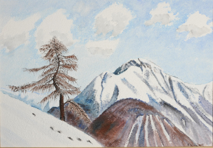Piz S-chalambert, 2005, Acryl 56 x 80 cm