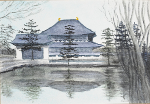 Todaiji Tempel, Nara, Japan, 2009, Acryl 56 x 80 cm