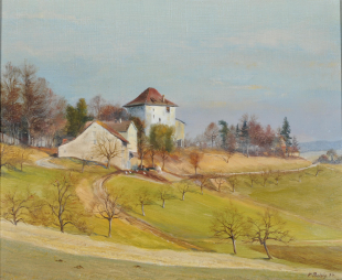 Mörsburg, 1974, Öl 23 x 28 cm