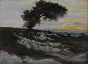 Théodore Rousseau, Chêne à Apremont, Öl auf Karton, 28 x 27 cm
