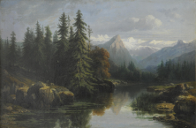 Alexandre Calame, Le Haslital, Öl auf Leinwand, 43 x 64 cm