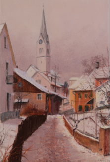 Oberwinterthur, 1984, Pastellkreide 25 x 17 cm 