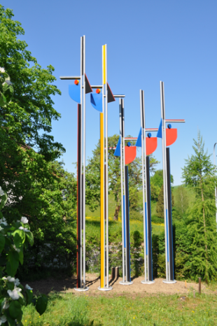 Silvio Mattioli , Das Team, Eisenskulptur, 1998