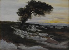 Théodore Rousseau, Chêne à Apremont, Öl auf Karton, 28 x 27 cm
