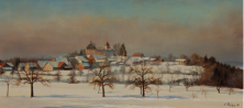 Kyburg, 1977, Öl 18 x 37.5 cm